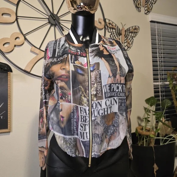 Graphic Print Bomber Jacket - Picture 1 of 4